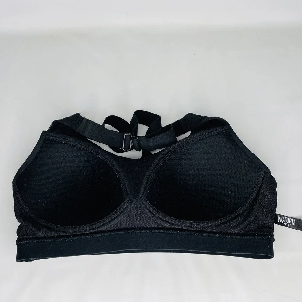 Victoria's Secret Lighweight Victoria Sports Bra Size 32C Black‎ Racerback
